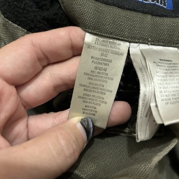 Walls Workwear Hooded Canvas Jacket Size 2XL Distressed Green - Picture 12 of 13